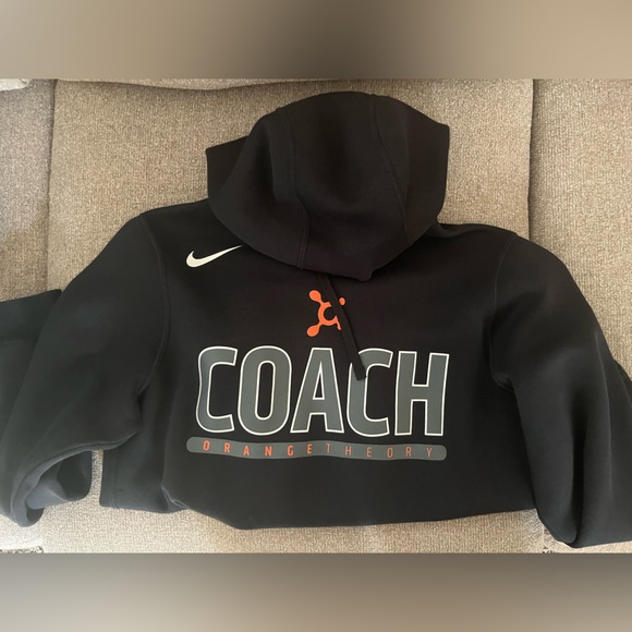 Nike Black Hoodie with Orange and Gray Accents - Picture 1 of 3